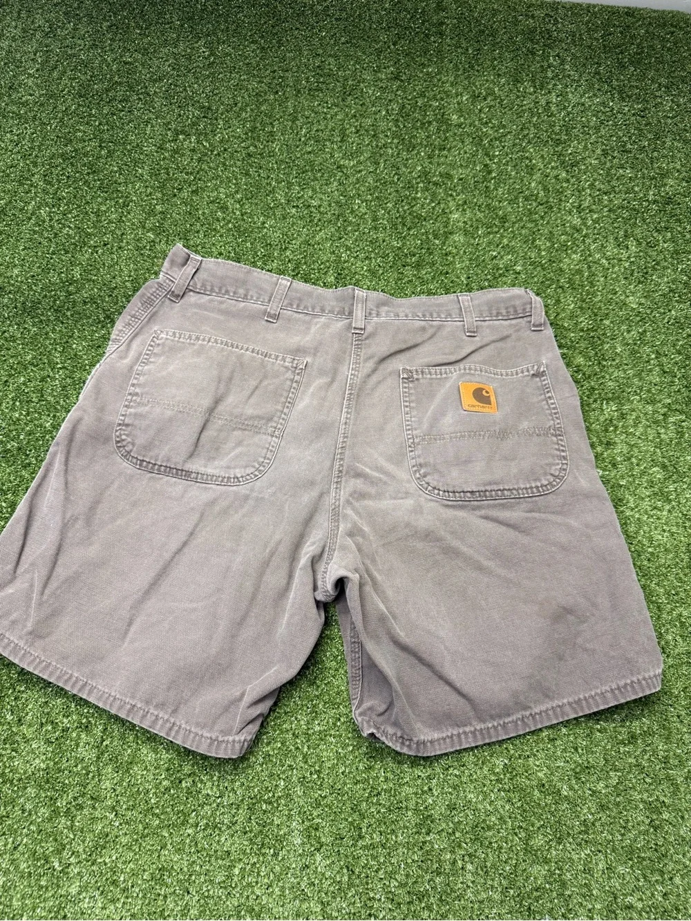 Vintage Carhartt made in USA B135 Canvas Work Shorts Brown Loose Relax Fit 36